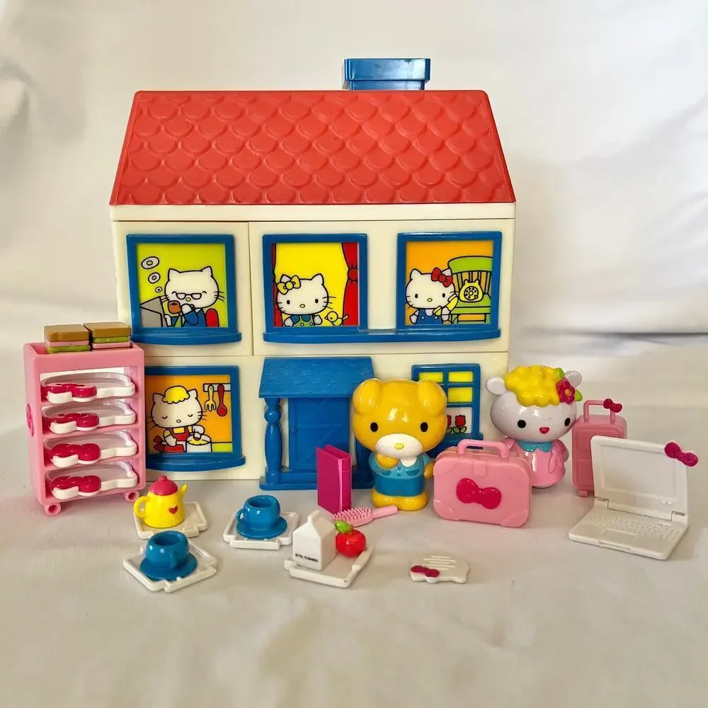 Vintage Sanrio Hello Kitty House Jewelry Box Multiple Drawers with Accessories